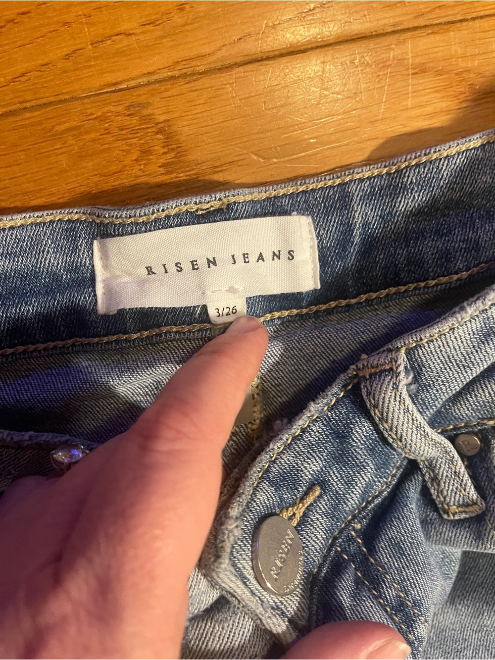 High-Rise Light Blue Distressed Flare Jeans - Picture 2 of 9